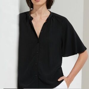 NWT Banana Republic silky button down flutter sleeve top